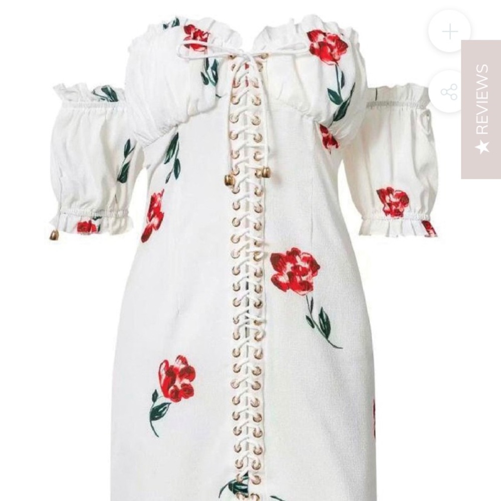 Good Night Macaroon floral lace up dress